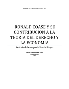 Coase y su contribución al Derecho y la Economía  Análisis del ensayo de Harald Beyer
