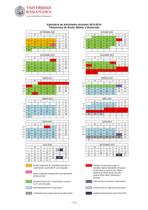 Calendario de actividades docentes 2013-2014 Titulaciones de Grado, Máster y Doctorado
