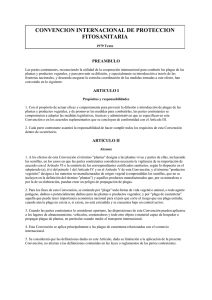 CONVENCION INTERNACIONAL DE PROTECCION FITOSANITARIA PREAMBULO