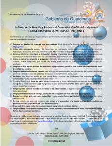 CONSEJOS PARA COMPRAS DE INTERNET Guatemala, 14 de diciembre de 2015