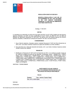Modifica resolución N° 6472 del 05 de noviembre de 2012, que autorizó al sr. Luis Carlos Contreras Casanova, la captura de mamíferos con fines científicos