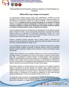 Declaración de la Conferencia sobre Responsabilidad Social Corporativa y los Derechos de los Trabajadores en el informe de la Industria Bananera en Guatemala