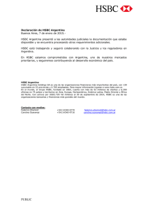 Gacetilla de Prensa: Declaración de HSBC Argentina - Allanamiento - Enero 2015