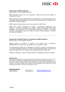 Gacetilla de prensa Declaración de HSBC Argentina - Noviembre de 2014