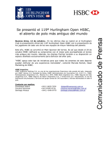 Gacetilla de Prensa: 119° Hurlingham Open HSBC