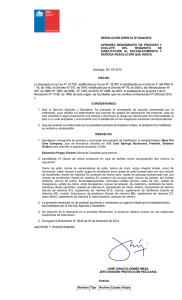 RESOLUCIÓN EXENTA Nº:8244/2015 APRUEBA  MONOGRAFÍA  DE  PROCESO  Y EXCLUYE  DEL 