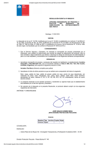 RESOLUCIÓN EXENTA Nº:5966/2015 APRUEBA  MONOGRAFÍA  DE  PROCESO  Y EXCLUYE  DEL 
