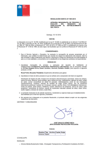 RESOLUCIÓN EXENTA Nº:7801/2015 APRUEBA  MONOGRAFÍA  DE  PROCESO  Y EXCLUYE  DEL 
