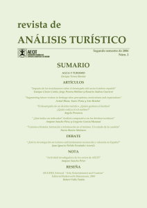 revista de ANÁLISIS TURÍSTICO SUMARIO ARTÍCULOS