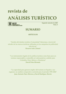 revista de ANÁLISIS TURÍSTICO SUMARIO