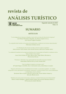 revista de ANÁLISIS TURÍSTICO SUMARIO ARTÍCULOS