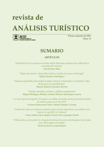 revista de ANÁLISIS TURÍSTICO SUMARIO ARTÍCULOS