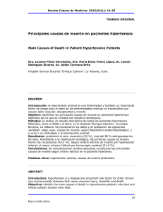 Causas de muerte en pacientes con HTA