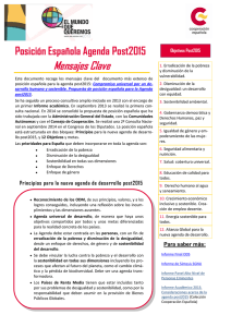 Mensajes Clave Posición Española Agenda Post2015 Objetivos Post2015