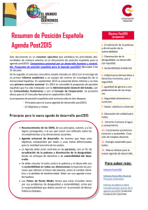 Resumen - Posición Española Agenda post2015