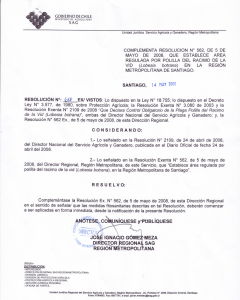 Complementa Resolución N° 562 que establece área regulada por polilla del racimo de la vid (Lobesia botrana) en la Región Metropolitana.