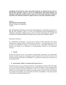 INFORME DE PONENCIA  PARA  SEGUNDO  DEBATE AL... 254  DE  2011  SENADO  “POR ...