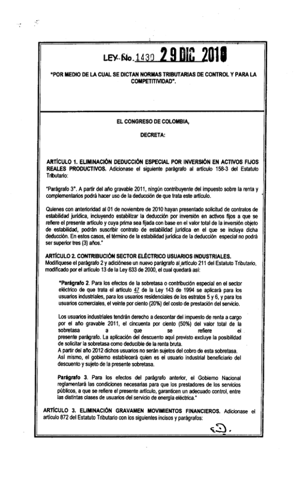 Texto aprobado Reforma Tributaria