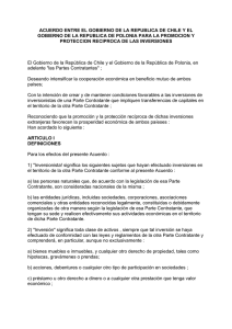 ACUERDO ENTRE EL GOBIERNO DE LA REPUBLICA DE CHILE Y... GOBIERNO DE LA REPUBLICA DE POLONIA PARA LA PROMOCION Y