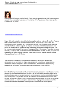 El semanario EL País entrevistó a Natalia Flores, secretaria ejecutiva... sobre la influencia de las mujeres como Presidentas de la...