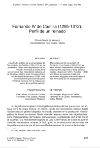 Femando IV de Castilla (1295-1312): Perfil de un reinado