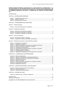 INSTRUCCIONES  INTERNAS  QUE  REGULAN  LA ... ADJUDICACIÓN DE LOS  CONTRATOS NO SUJETOS  A REGULACIÓN ...