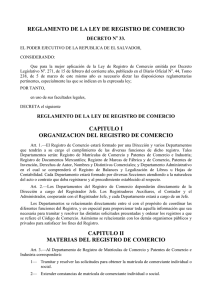 REGLAMENTO DE LA LEY DE REGISTRO DE COMERCIO DECRETO N 33.