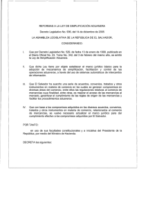 R E FO R MAS A  LA  LEY... Decreto  Legislativo No. 906, del  14 de diciembre...