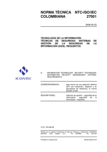 NTC-ISO/IEC 27001