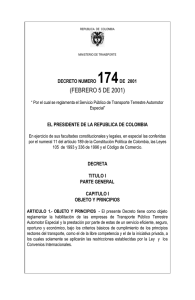 Decreto 174 del 5 de Febrero del 2001
