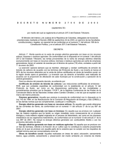 Decreto 2755 del 30 de Septiembre del 2003