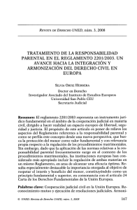 TRATAMIENTO DE LA RESPONSABILIDAD PARENTAL EN EL REGLAMENTO 2201/2003. UN