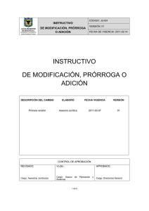 JU-I04 Instructivo de Modificación, Prórroga o Adición V.01 (2011-02-14)