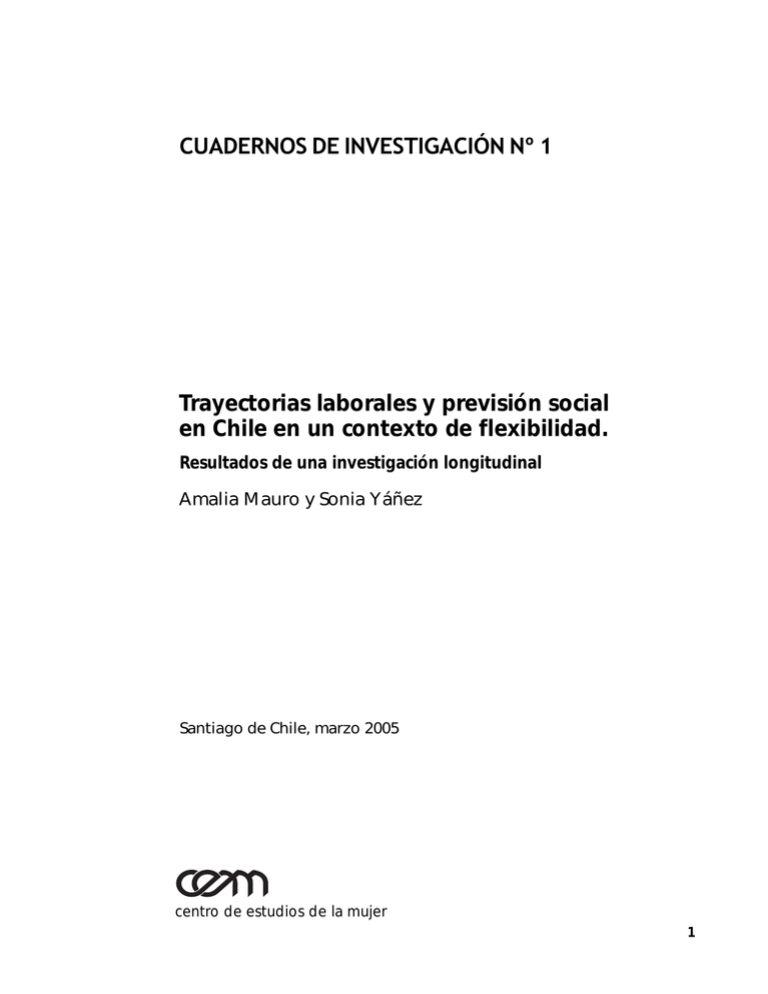 Cuadernos De Investigaci N N 1: Trayectorias Laborales Y Previsi N ...