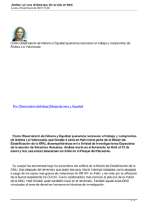 Como Observatorio de Género y Equidad queremos reconocer el trabajo... Andrea Loi Valenzuela