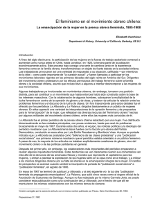 El feminismo en el movimiento obrero chileno: la emancipación de la mujer en la prensa obrera feminista, 1905-1908 .
