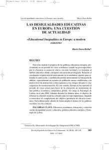 LAS DESIGUALDADES EDUCATIVAS EN EUROPA: UNA CUESTIÓN DE ACTUALIDAD