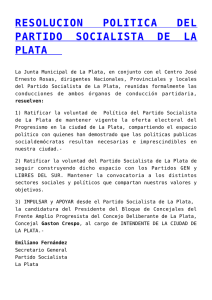 RESOLUCION POLITICA DEL PARTIDO  SOCIALISTA  DE  LA