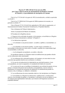 Decreto N° 2001-328 del 23 de enero de 2001,