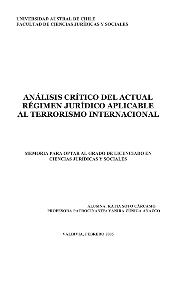 An Lisis Cr Tico Del Actual R Gimen Jur Dico Aplicable Al Terrorismo ...