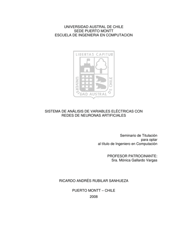 Sistema De An Lisis De Variables El Ctricas Con Redes De Neuronas 