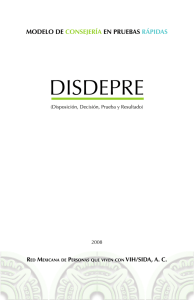 Modelo de consejería en pruebas rápidas - DISDEPRE (Disposición, Decisión, Prueba y Resultado) 2008