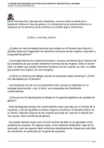 María Antonieta Saa, diputada de la República, conversa sobre el... legislación chilena en clave de género y la voluntad de...