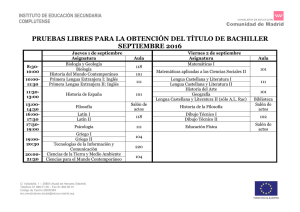 Calendario y horario de las pruebas libres de Bachillerato para mayores de 20 años (1 y 2 de septiembre)