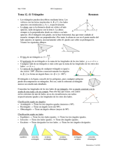 Tema 12. (I) Triángulos  Resumen
