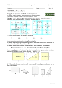 Geometría: Áreas de figuras y problemas de áreas.