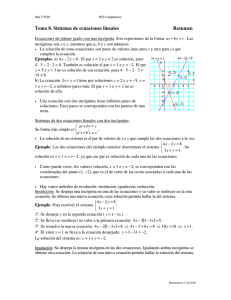 Tema 8. Sistemas de ecuaciones lineales  Resumen