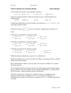 Tema 8. Sistemas de ecuaciones lineales  Autoevaluación