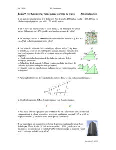 Tema 9. (II) Geometría: Semejanza, teorema de Tales Autoevaluación