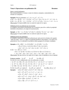 Conceptos básicos (II) Polinomios y fracciones algebaicas